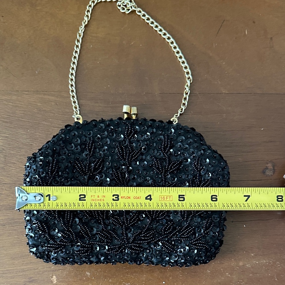 Safco Black Beaded Clutch Purse - Picture 5 of 6